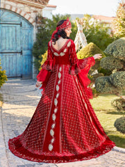 long henna red ball gowns online for women