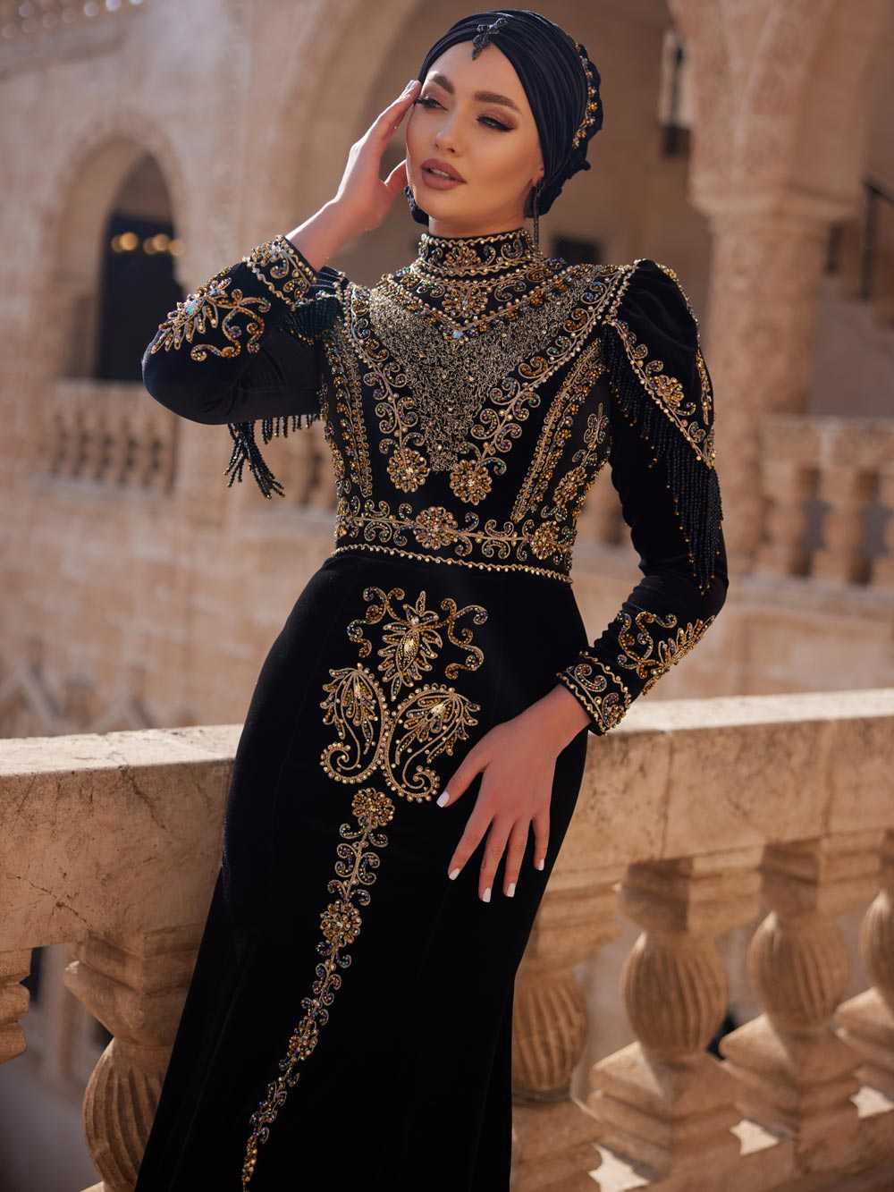 black velvet hijab formal evening clothing online shopping