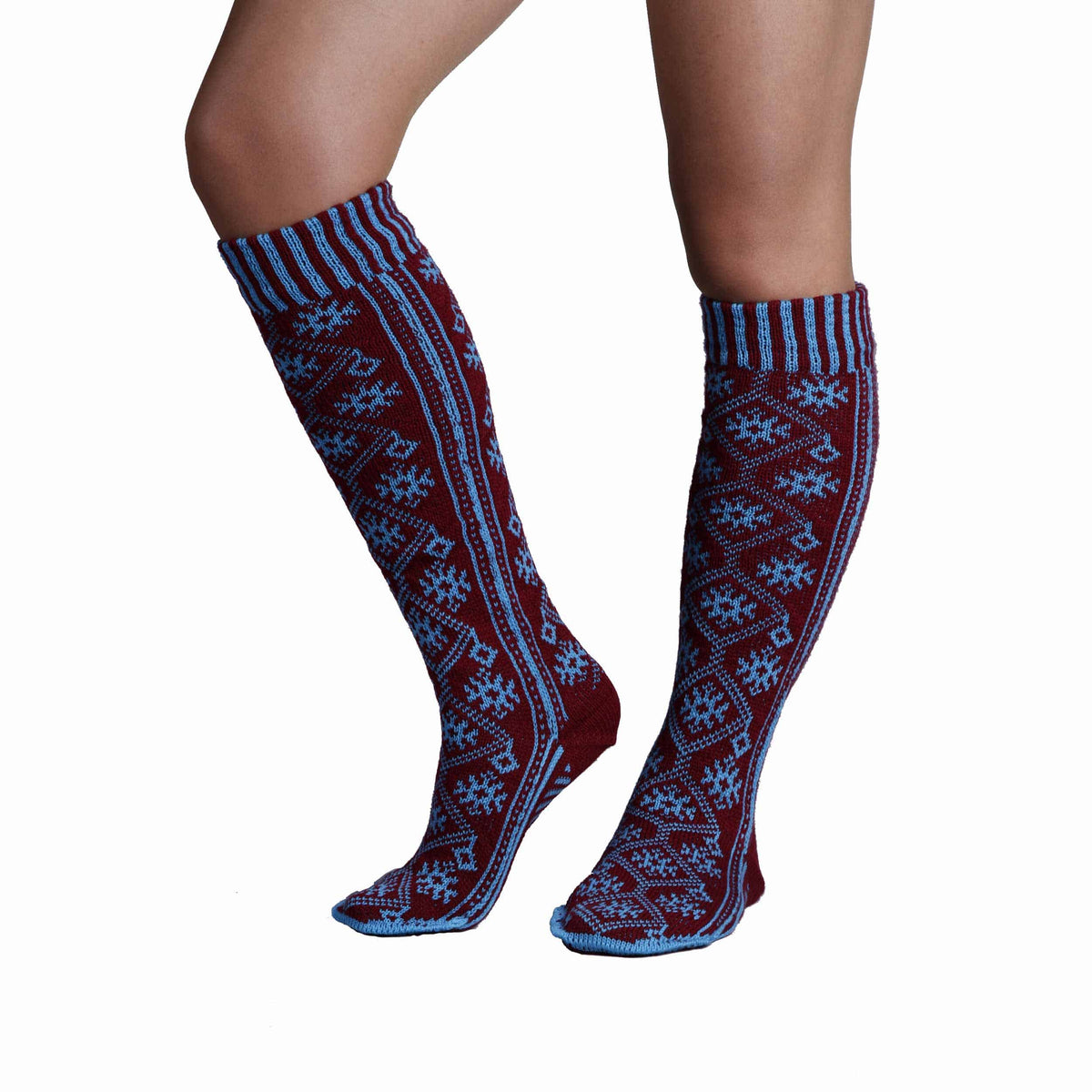 Black Women's Socks Claret Red Blue