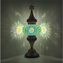 Blue Green Turkish Mosaic Tabletop Night Lamp