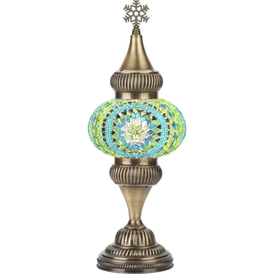 Blue Green Turkish Mosaic Tabletop Night Lamp