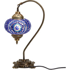 Blue Turkish Glass Hanging Table Lamp for sale