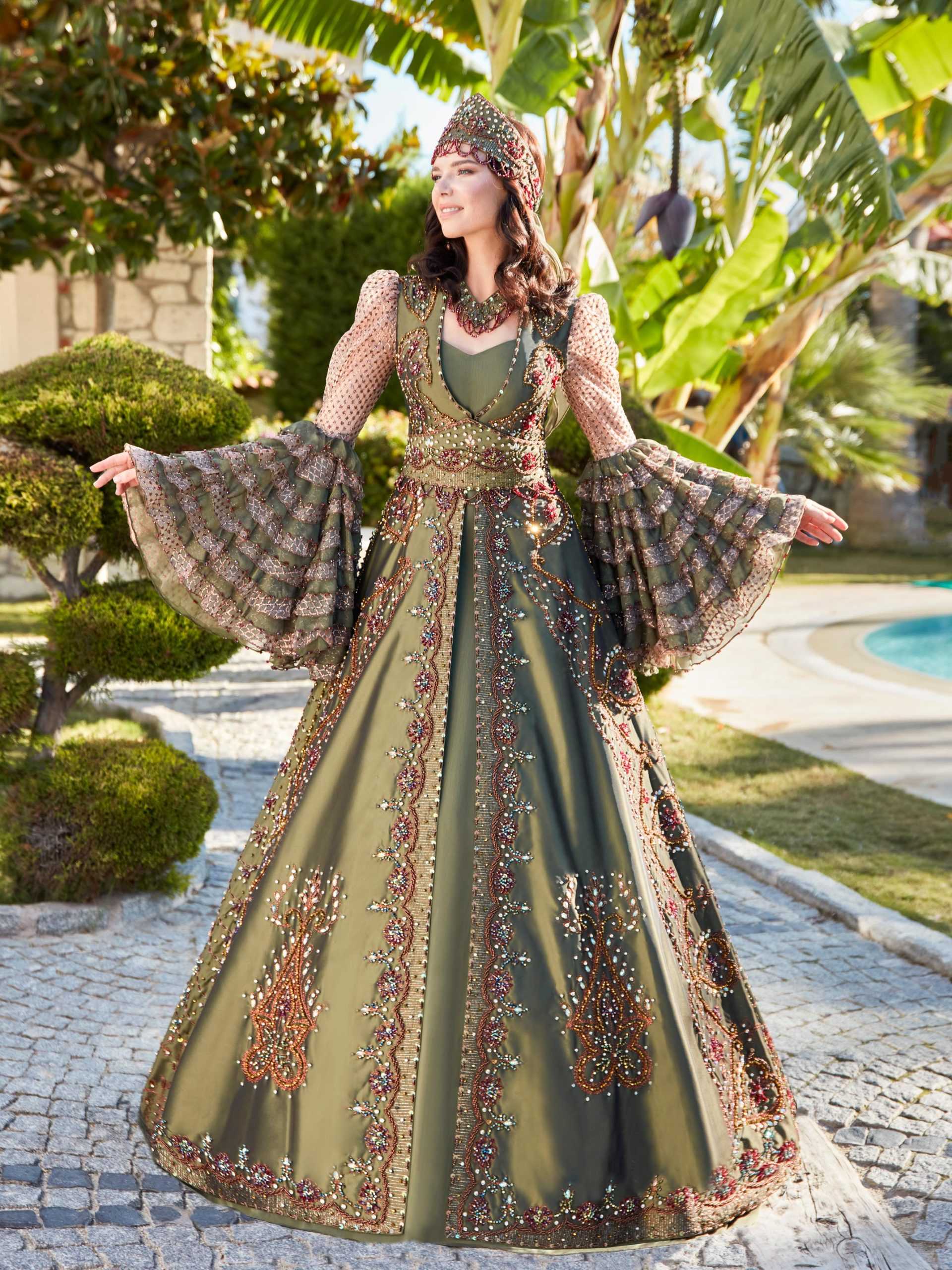 Bridal Green Spanish Sleeve Full Sequin Party Dress 36 Bridal Green Spanish Sleeve Full Sequin Party Dress 36
