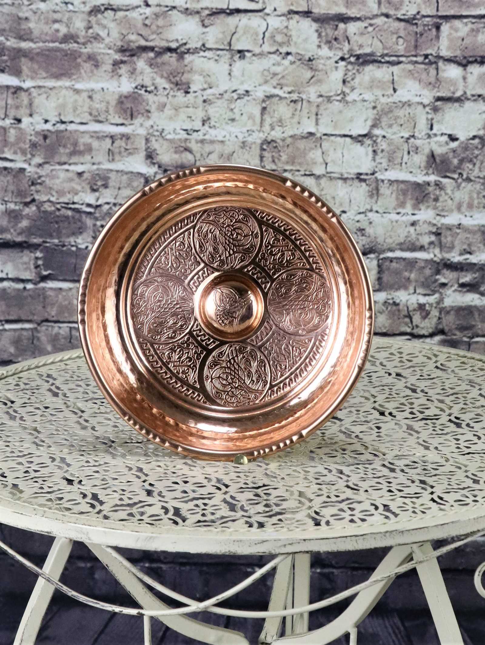 Copper Engraved Hammam Bowl 18 cm