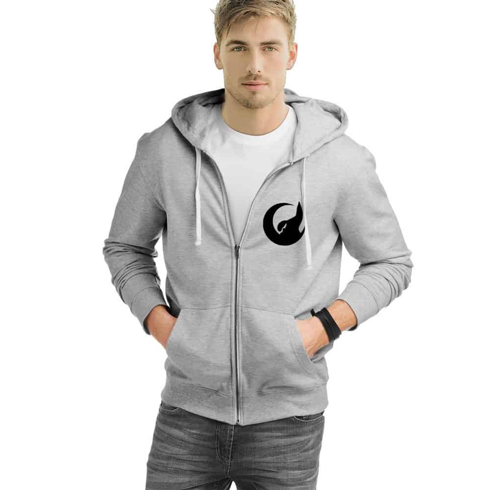 Crescent Wolf Zipped Hooded Sweatshirt