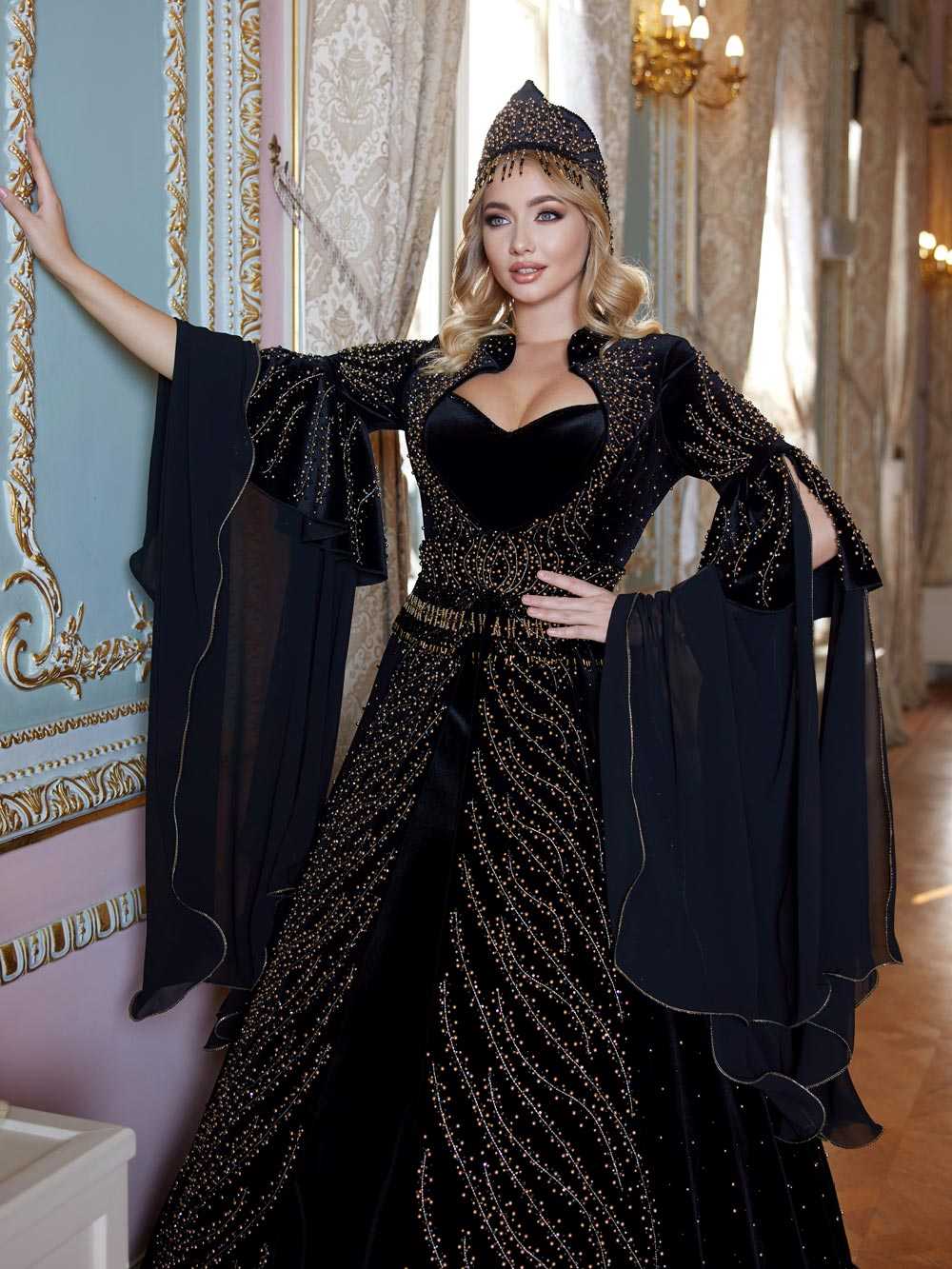 navy blue fancy formal long sleeve gown party wear dresses