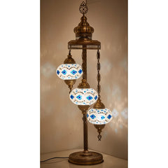 Decorative 3 Globe Turkish Glass Floor Lamp