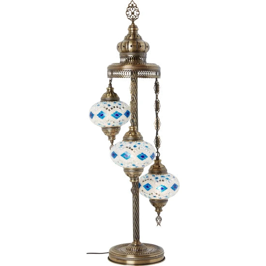 Decorative 3 Globe Turkish Glass Floor Lamp