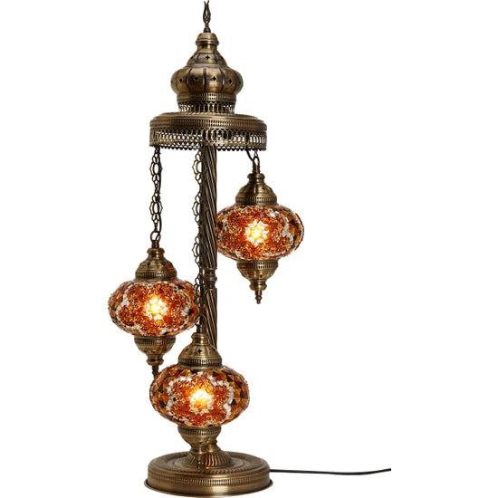 Decorative 3 Globe Turkish Mosaic Floor Lamp