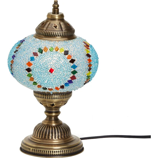 Decorative Ice Blue Turkish Mosaic Table Lamp for sale