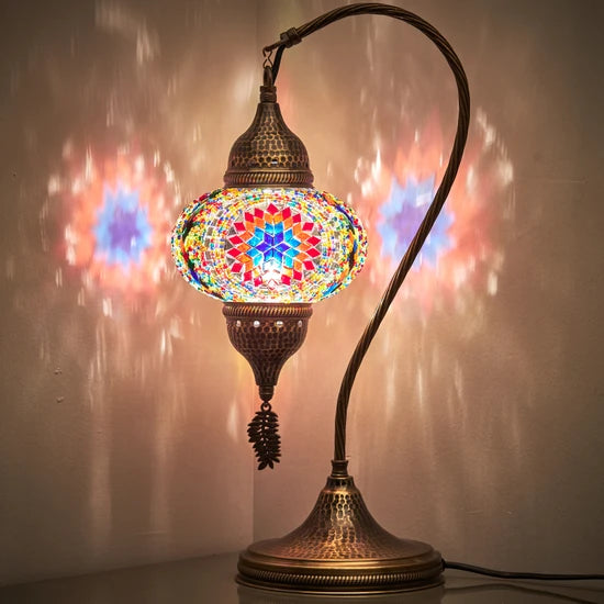 Decorative Turkish Stained Glass Hanging Table Lamp