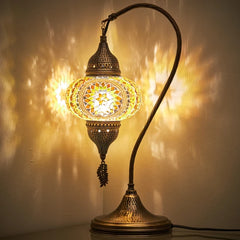 Decorative Yellow Turkish Mosaic Hanging Table Lamp