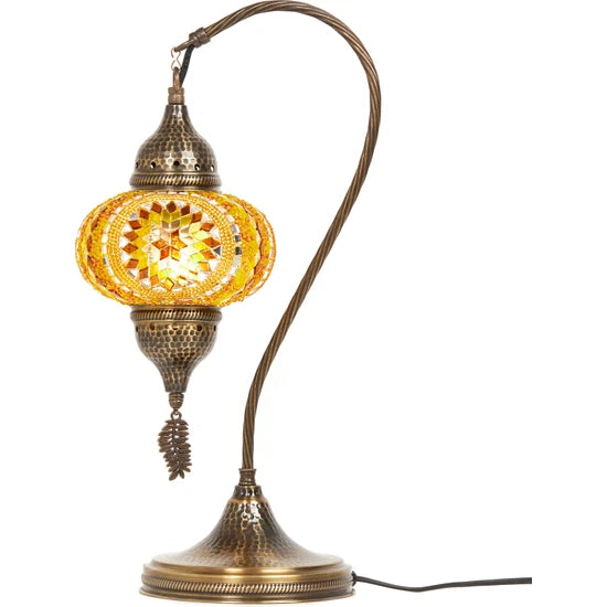 Decorative Yellow Turkish Mosaic Hanging Table Lamp