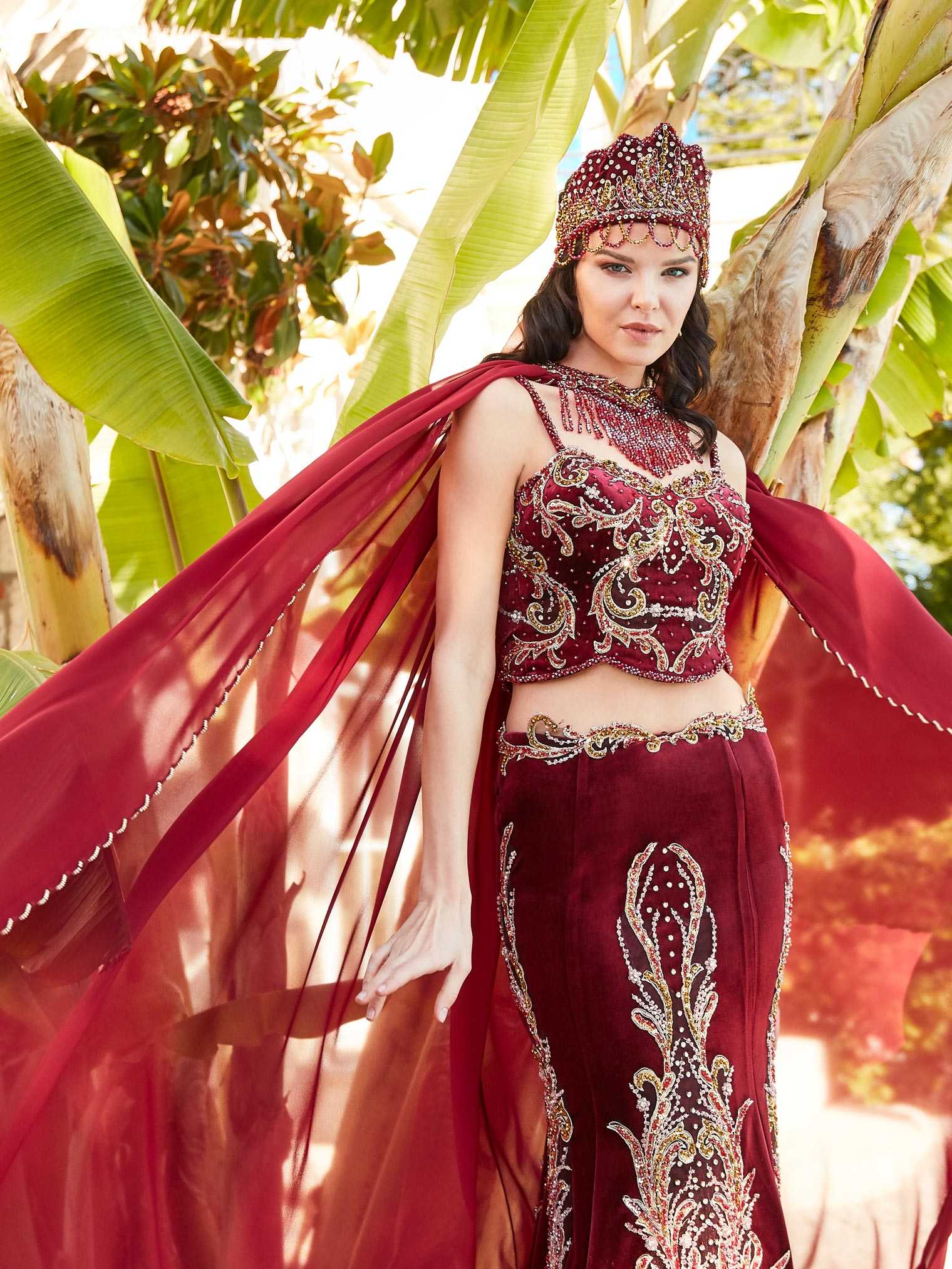 embellished bridal red mehndi dress for sale