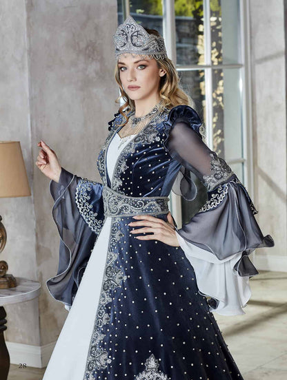 Evening Dresse Luxury Dubai Moroccan velvet floor length royal Kaftan Dress