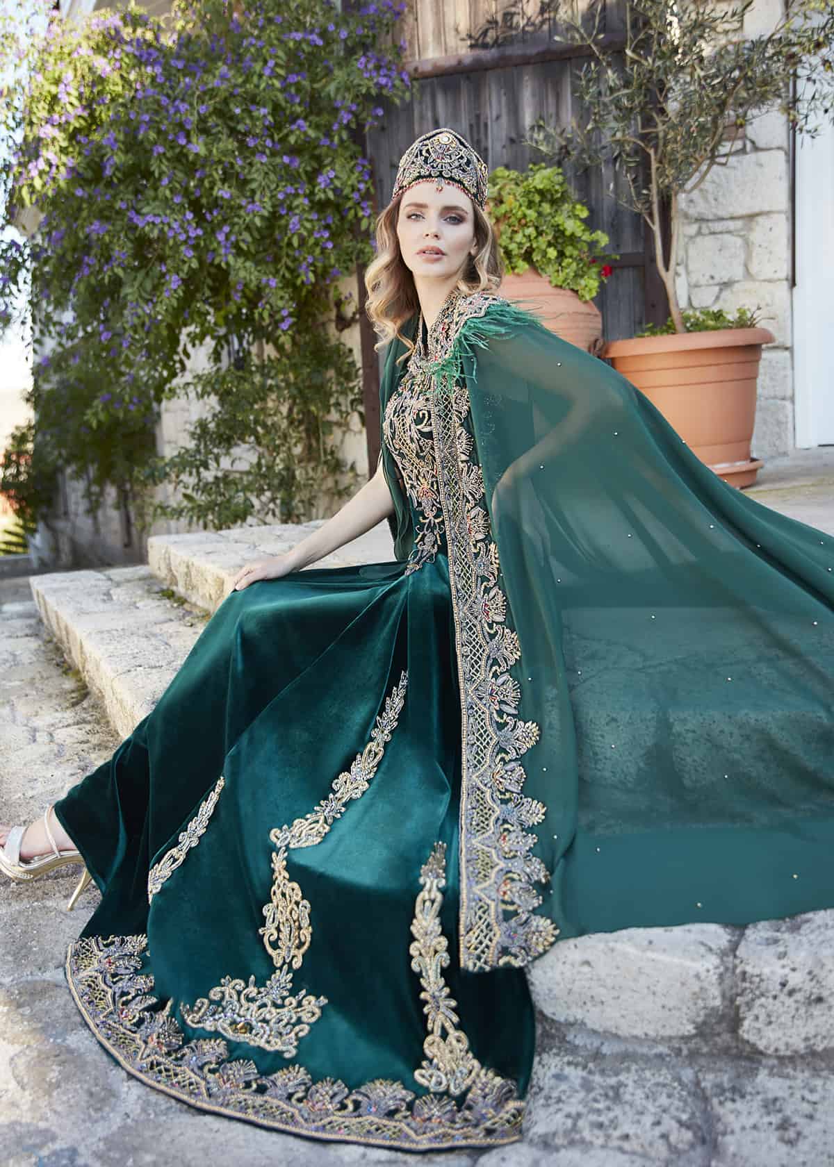 Princess Green Kaftan Set