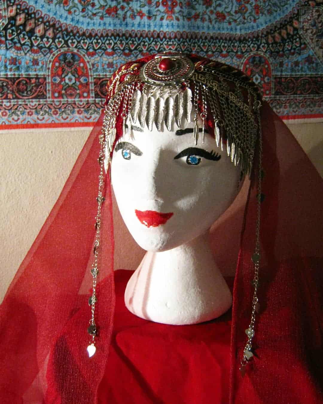 Turkish Woman Head Dress Red