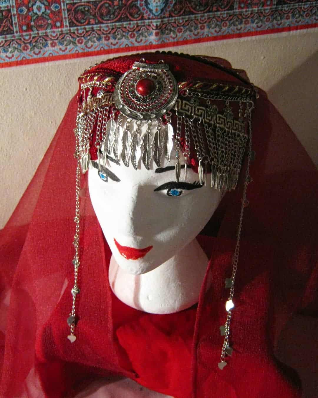 Turkish Woman Head Dress Red