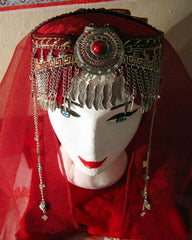 Turkish Woman Head Dress Red