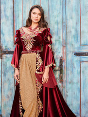 buy best designer red gold salwar kameez dresses online for mehndi party function