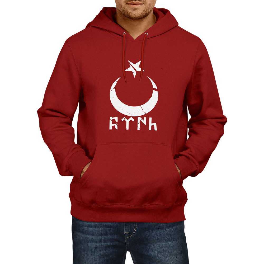 Gokturk Alphabet Crescent Hoodie Sweatshirt