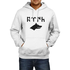 Gray Wolf Gokturk Alphabet Hooded Sweatshirt