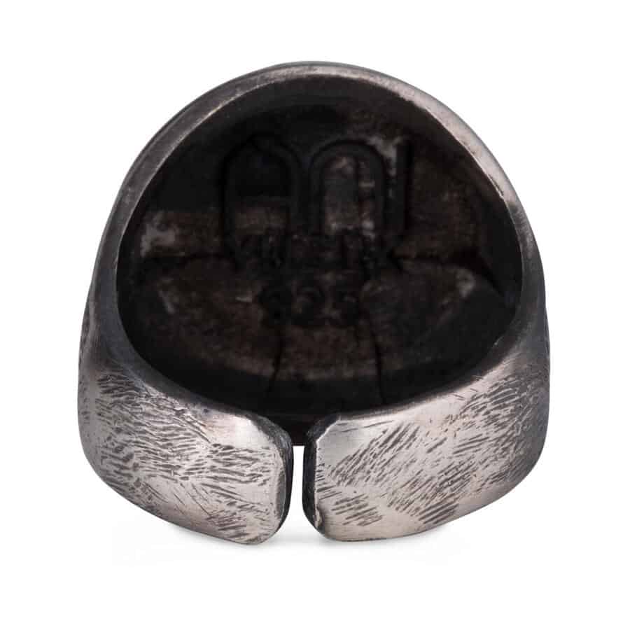 Great Seljuk Eight-pointed Star Shahada Antique Silver Thumb Ring