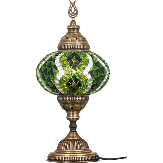 Green Decorative Turkish Mosaic Table Lamp