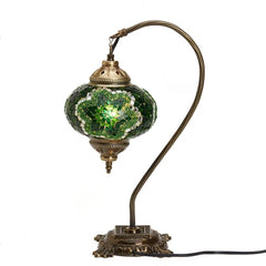 Green Turkish Glass Hanging Table Lamp