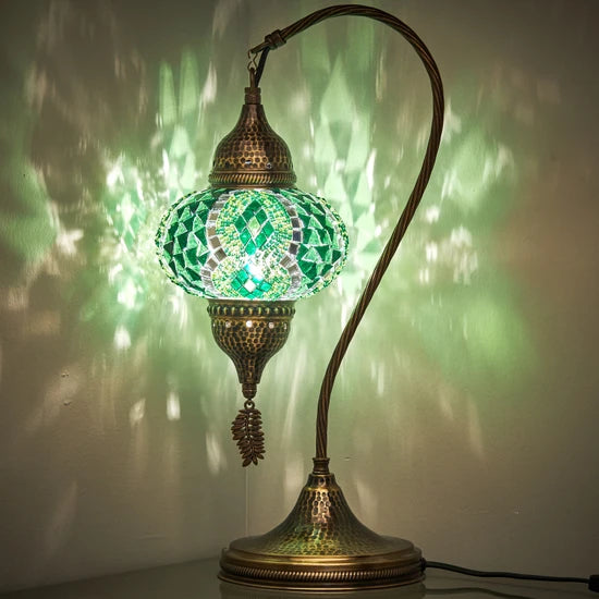 Green Turkish Mosaic Hanging Table Lamp