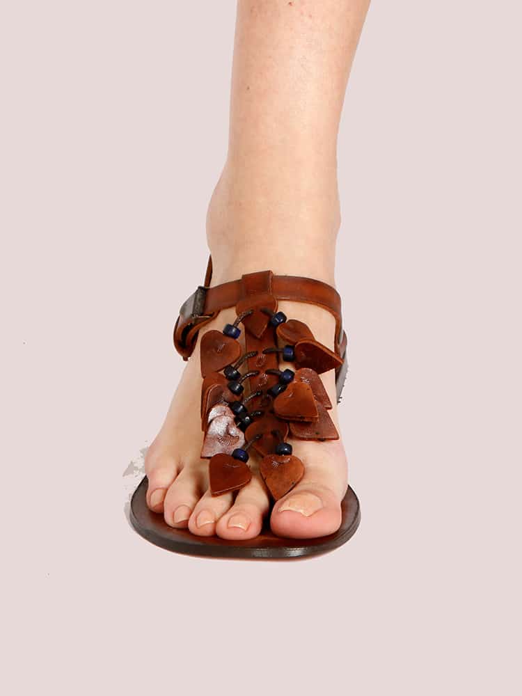 Hearts Leather Sandals