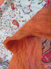 Nuno Felted Scarf Orange