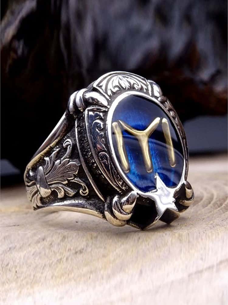 Kayi Tribe Silver Mens Ring