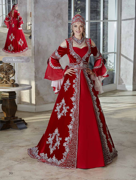 Engagement red velvet flounce long sleeve cheap formal Dress