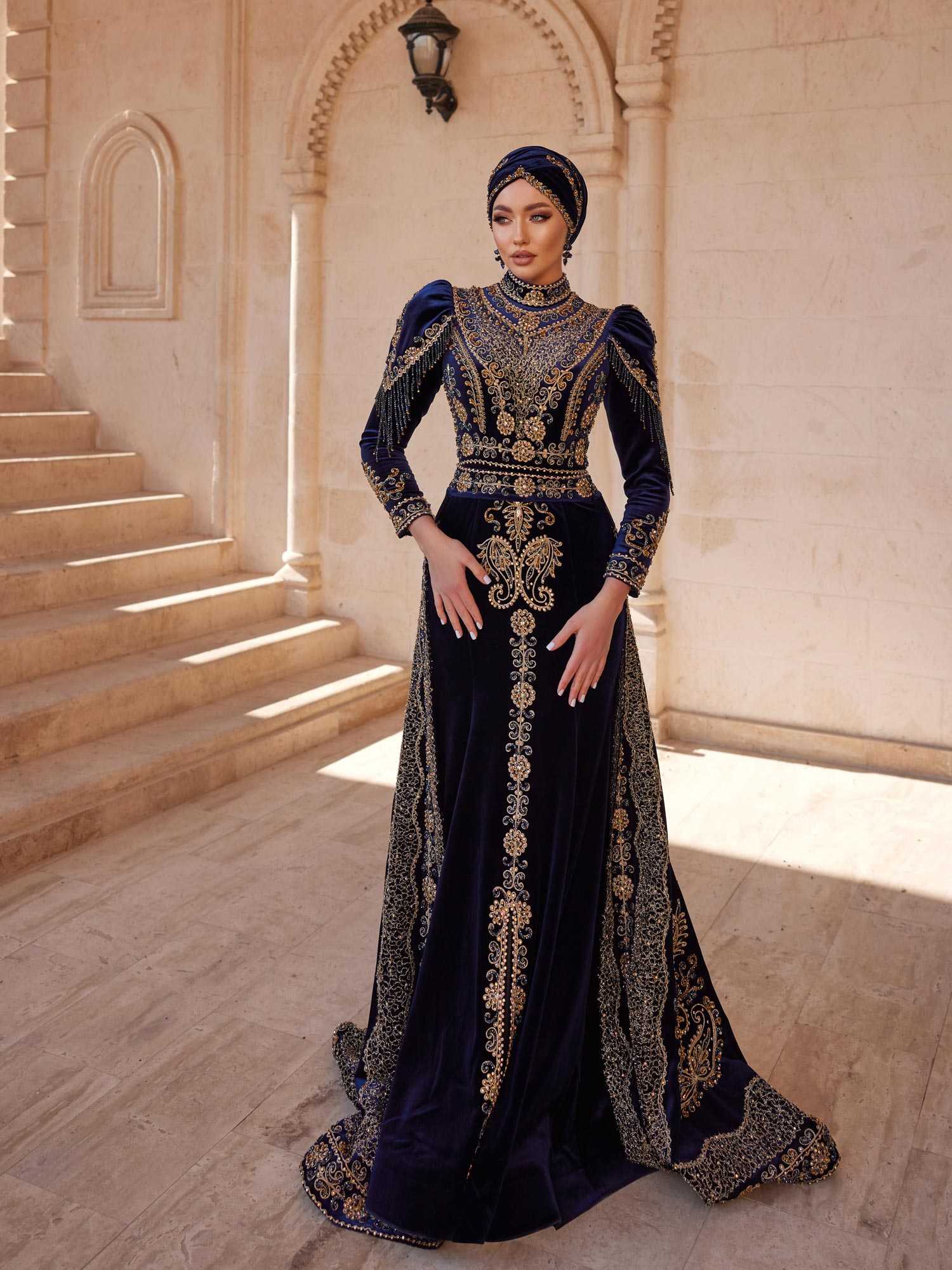 2023 elegant ottoman hijab islamic caftan formal prom dresses online