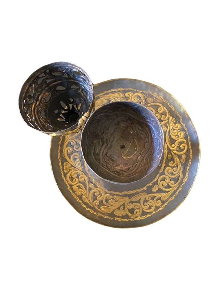 Oriental Gold Copper Incense Burner Case