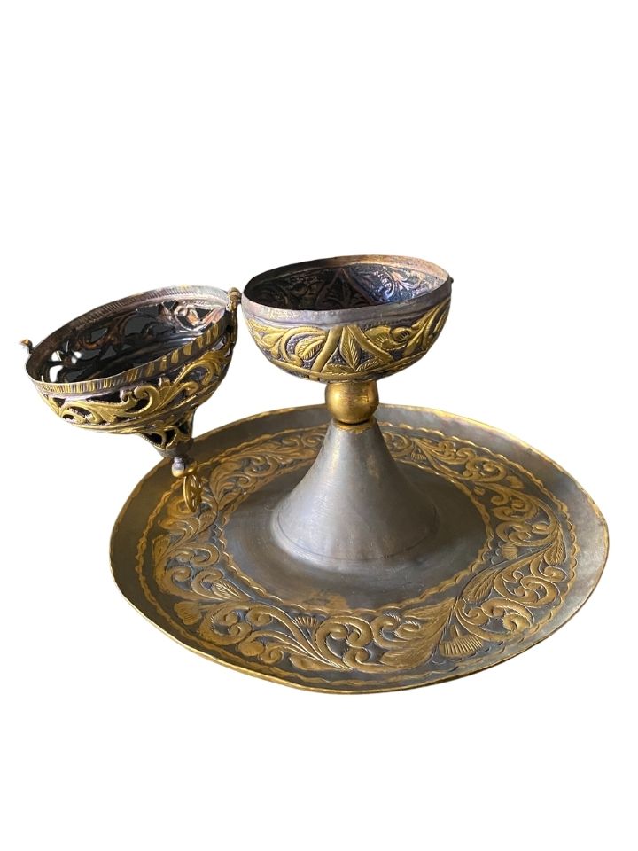 Oriental Gold Copper Incense Burner Case