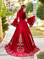 red formal evening party henna abaya online shopping