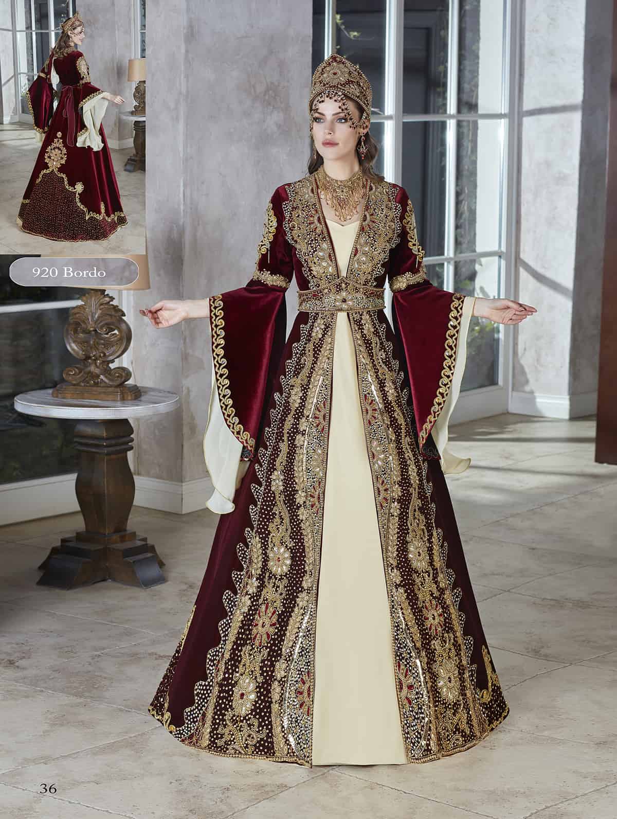 turkish Ethnic red velvet Floor Length Dress Party Wear Evening Wear dresses for women