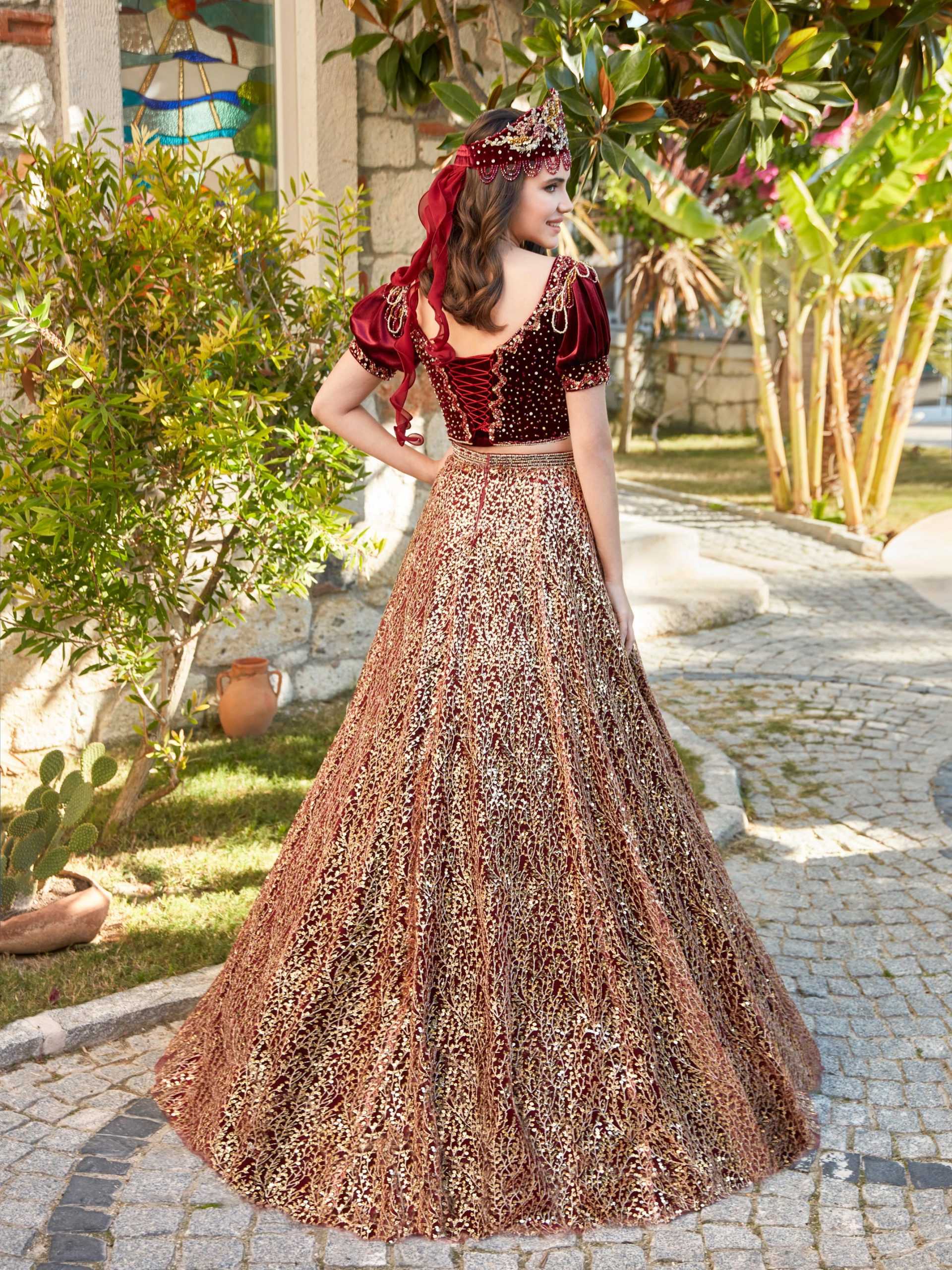 Designer Heavy Embellished Chic Bridal Mehndi Party Dress