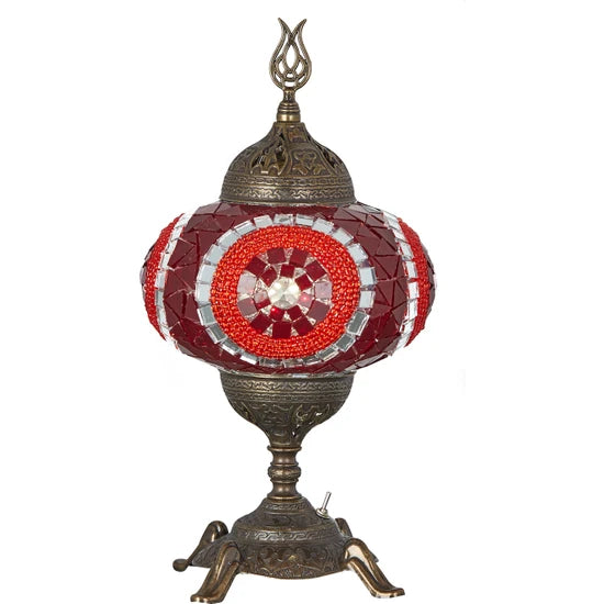 Red Turkish Stained Glass Table Lamp for sale