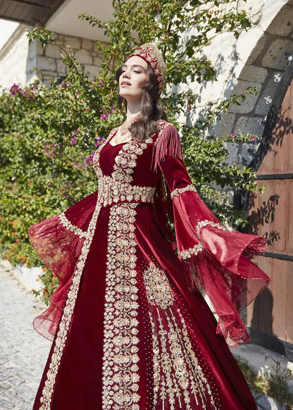 Fascinating Red Kaftan Dress