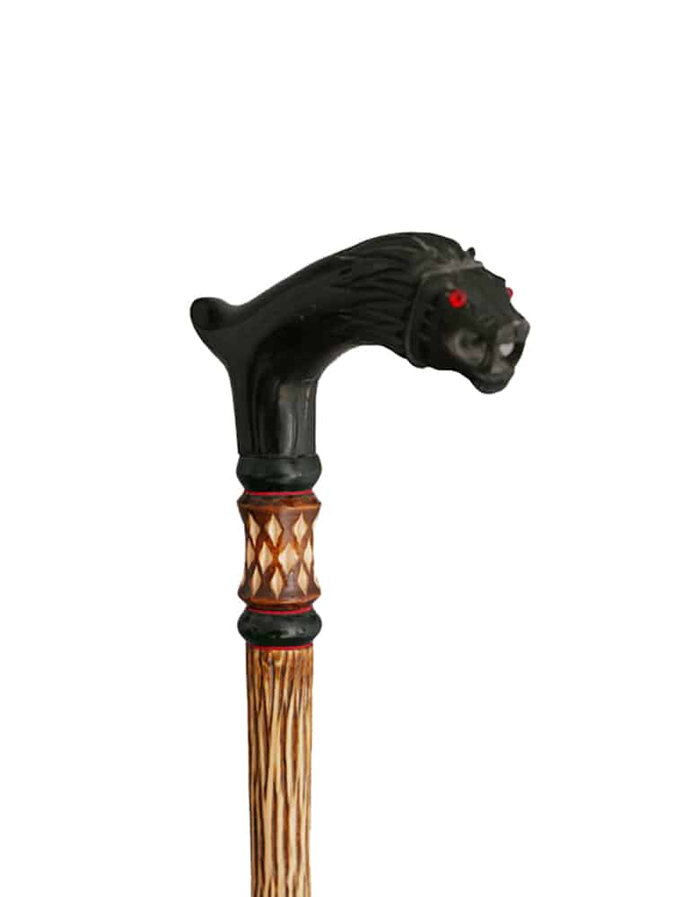 buy Wolf Head Wooden Walking Stick For Men online