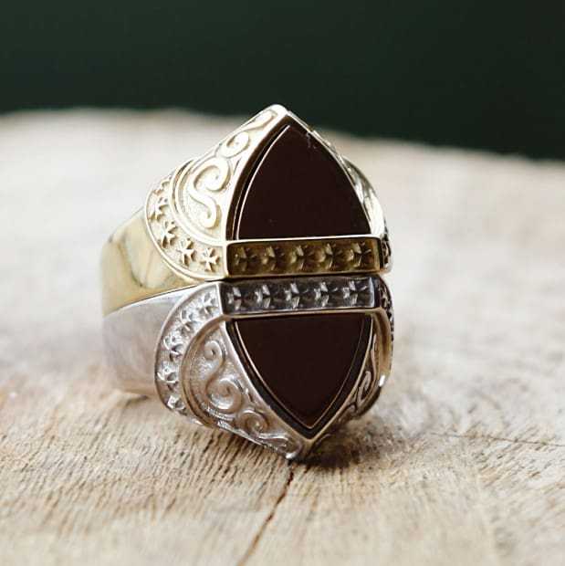 The Protector Series Cross Detailed Shield Knight Ring