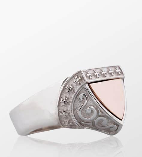 The Protector Series Cross Detailed Shield Knight Ring