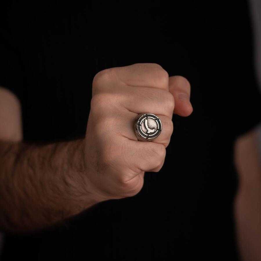 Great Seljuk Kınık Tribe Antique Silver Men's Thumb Ring