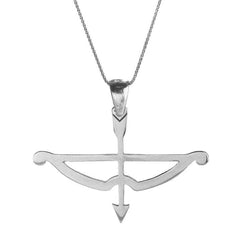 Tozkoparan Arrow Bow Horizontal Cut Silver Necklace