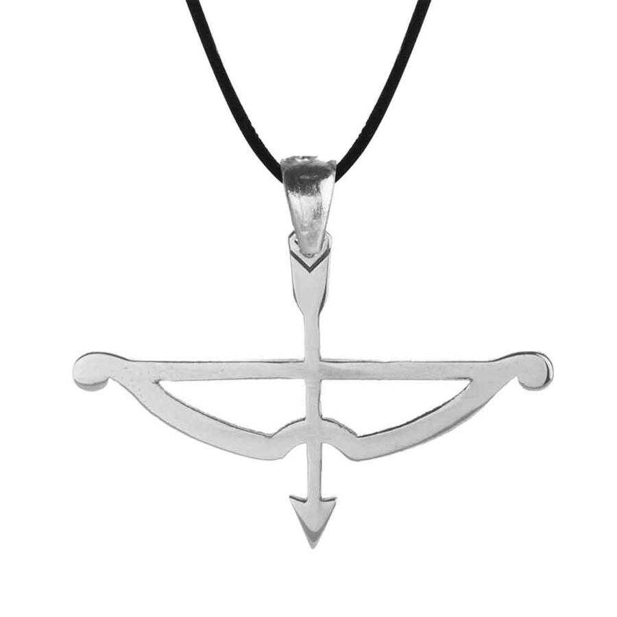 Tozkoparan Arrow Bow Horizontal Cut Silver Necklace