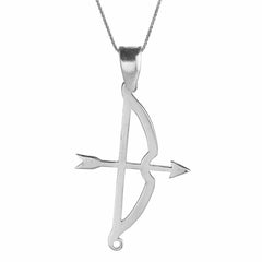 Tozkoparan Arrow Bow Vertical Cut Silver Necklace