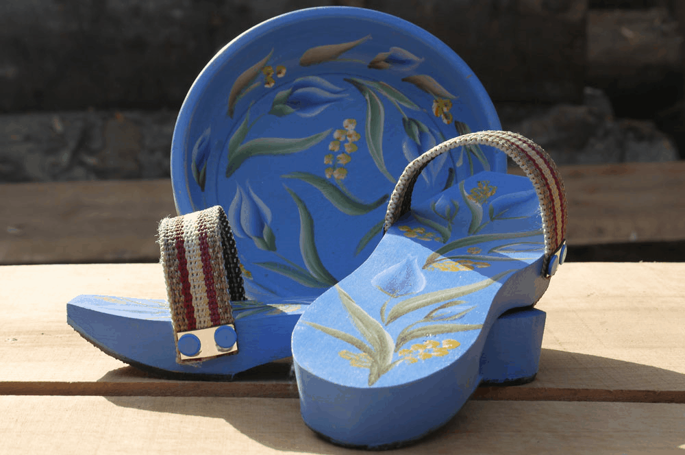 Traditional Turkish Hammam Clog Blue